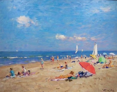 Lot 80 - Niek van der Plas Dutch, b. 1954 A Crowded Day...