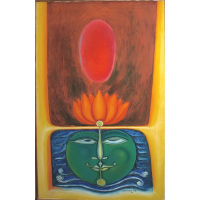 Lot 52 - Laxman Pai Indian b. 1926 Lotus, 1972 Signed...