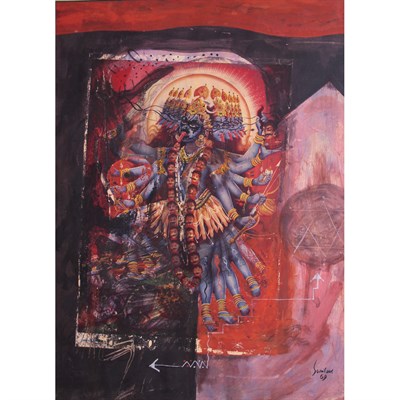 Lot 19 - Sunil Das Indian b. 1939 Durga, 1969 Signed...