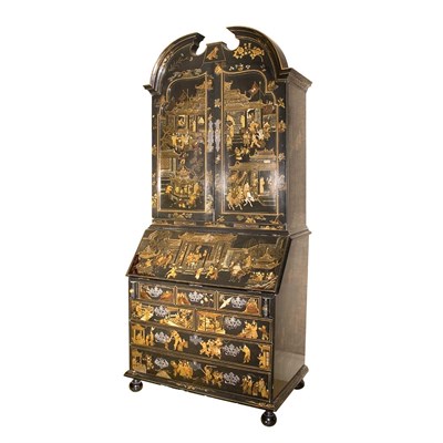 Lot 294 - Queen Anne Style Chinoiserie Decorated Black...