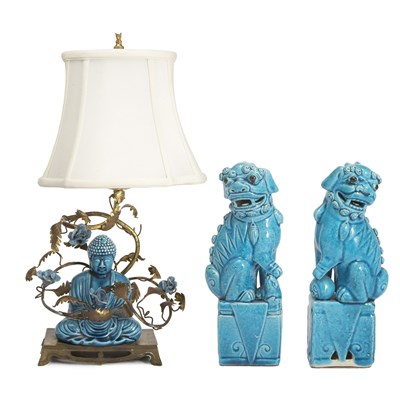Lot 276 - Chinese Turquoise Glazed Figure of a Buddha...