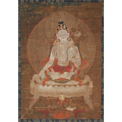 Lot 62 - Tibetan Thanka of White Tara 17th/18th Century...