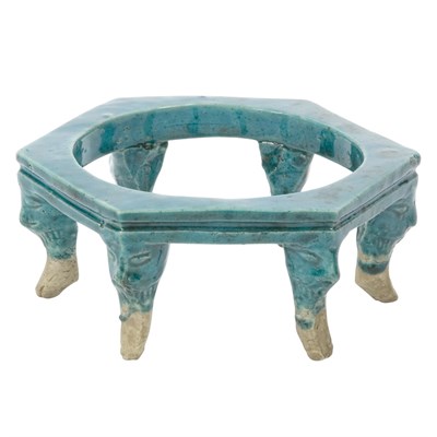 Lot 80 - Chinese Turquoise Glazed Porcelain Basin Stand...