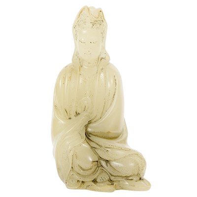 Lot 77 - Chinese Soapstone Figure of Guanyin Late 19th...
