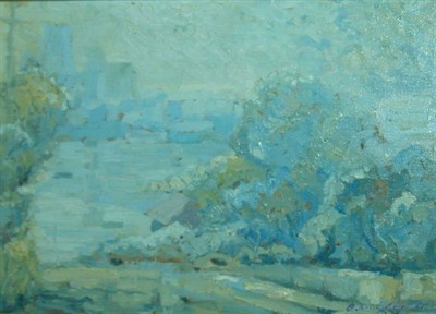 Lot 44 - B. Grunstein 20th Century Meditation in Green:...