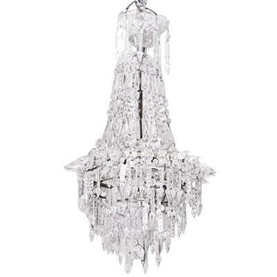 Lot 382 - Regency Style Glass Three-Light Chandelier...