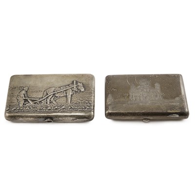 Lot 218A - Two Russian Silver Cigarette Cases One...