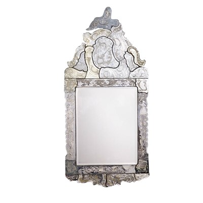 Lot 155 - Venetian Style Etched Glass Mirror Framed...
