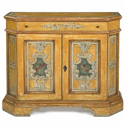 Lot 323 - Italian Painted Wood Credenza Height 33 inches,...