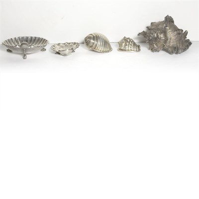 Lot 379 - Group of Seven Sterling Silver Shell-Form...