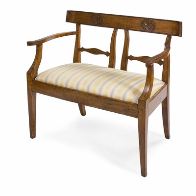 Lot 229 - Fruitwood Double Chair Back Settee Length 36...