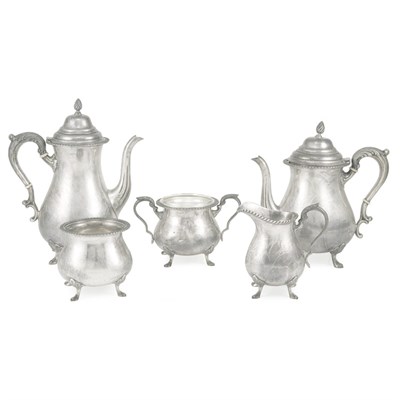 Lot 298 - American Sterling Silver Five-Piece Coffee and...