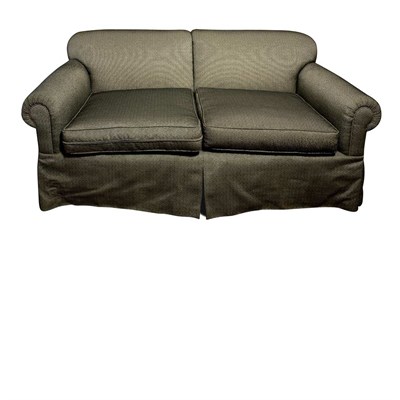 Lot 100 - Upholstered Roll Arm Sofa Length 6 feet 2 inches.