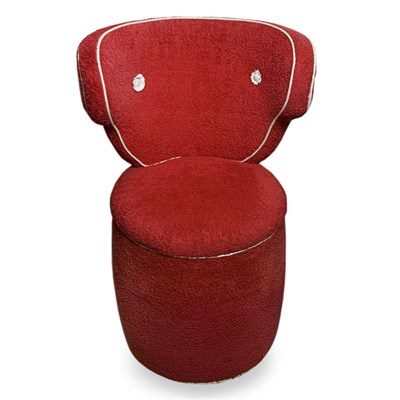 Lot 109 - Red Terrycloth Upholstered Boudoir Chair