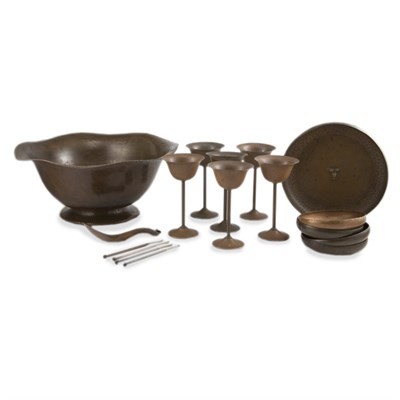 Lot 293A - Roycroft Arts and Crafts Hammered Copper Nut...