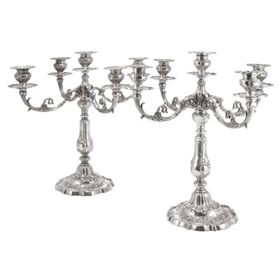 Lot 363 - Pair of Gorham Sterling Silver Five-Light...