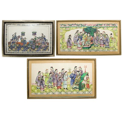 Lot 121 - Five Chinese Pith Paper Paintings 19th Century...