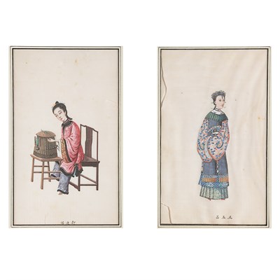 Lot 120 - Two Chinese Pith Paper Paintings 19th Century...