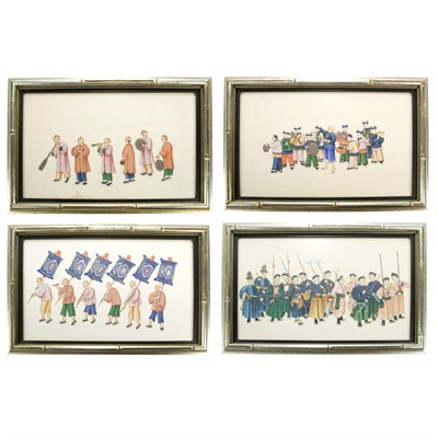 Lot 323 - Four Chinese Pith Paper Paintings 19th Century...
