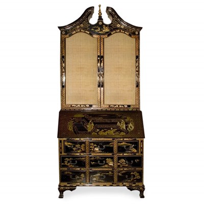 Lot 334 - Chinoiserie Decorated Bookcase Secretary...