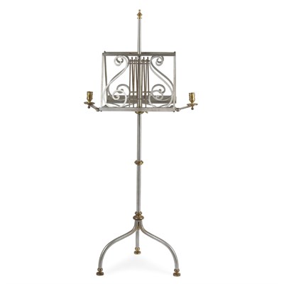 Lot 426 - Polished Metal Double Music Stand Height 49...