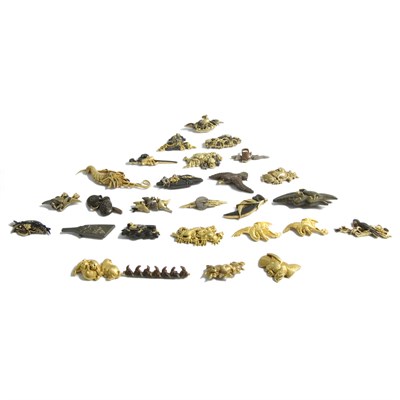 Lot 8 - Group of Twenty-Seven Japanese Menuki...