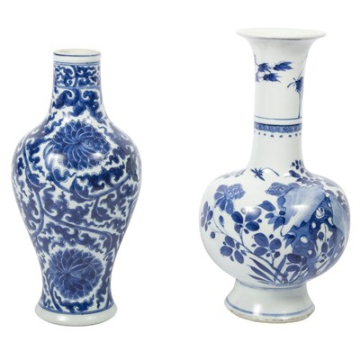 Lot 129 - Two Chinese Blue and White Glazed Porcelain...