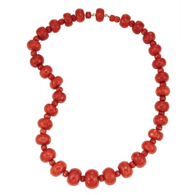 Lot 197 - Oxblood Coral Bead Necklace