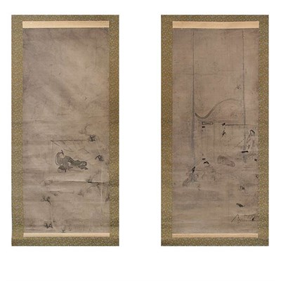 Lot 1 - Japanese School 18th/19th Century Figures in...