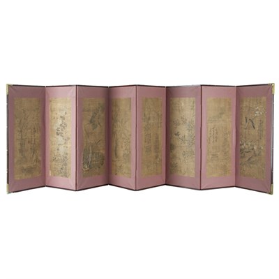 Lot 37 - Korean Eight-Panel Screen Choson Dynasty,...