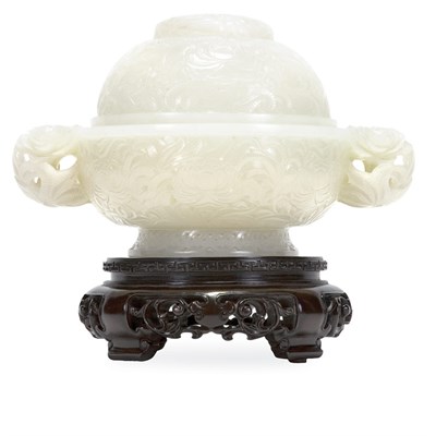 Lot 282 - Chinese White Jade Covered Bowl 18th/19th...
