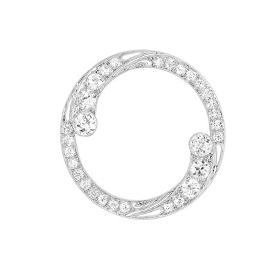 Lot 65 - Edwardian Diamond Circle Brooch