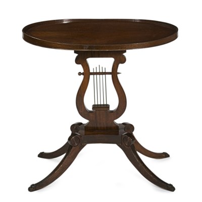 Lot 248 - Regency Style Mahogany Lyre-Form Support Side...