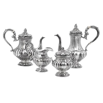Lot 296 - Continental Silver Four-Piece Tea and Coffee...