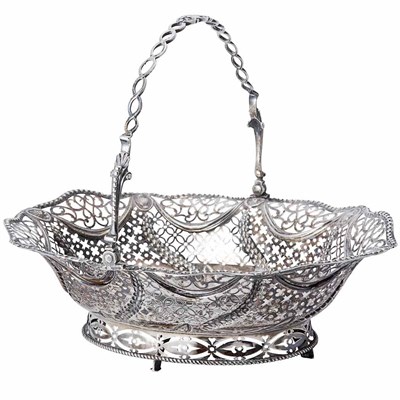 Lot 297 - George III Silver Swing Handle Basket Maker's...