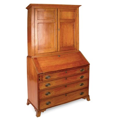 Lot 128 - Federal Cherry Secretary Bookcase Mid Atlantic...