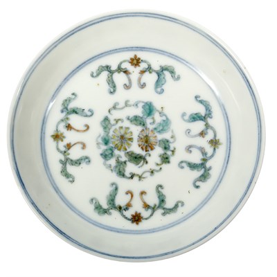 Lot 153 - Chinese Doucai Glazed Porcelain Dish Qing...