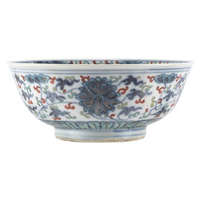 Lot 193 - Pair of Chinese Doucai Glazed Porcelain Bowls...