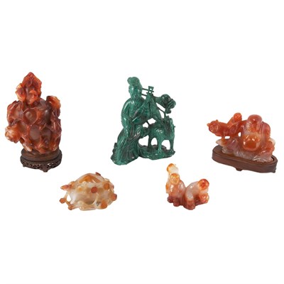 Lot 130 - Group of Four Carnelian Articles Early 20th...