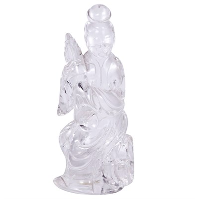 Lot 199 - Chinese Glass Figure of a Female Musician...