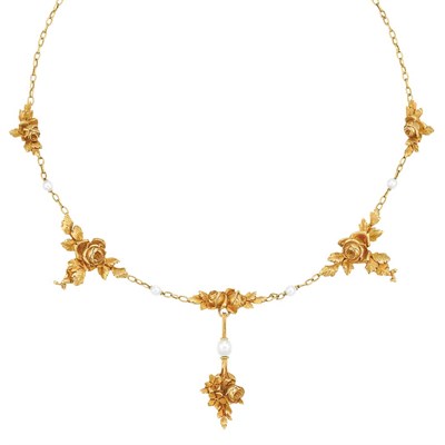 Lot 97 - Antique Gold and Pearl Necklace