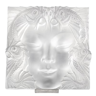 Lot 364 - Lalique Molded Glass Masque de Femme Plaque...