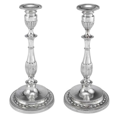 Lot 331 - Pair of Silver Candlesticks Robert Innes,...