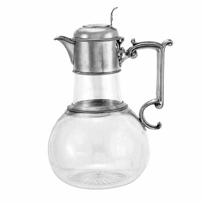 Lot 353 - Victorian Silver Mounted Glass Claret Jug...