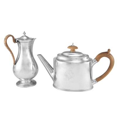 Lot 333 - George III Silver Coffee Pot Hester Bateman,...