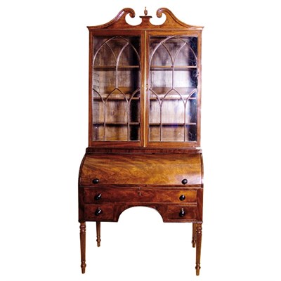 Lot 146 - Regency Style Mahogany Secretary Bookcase...