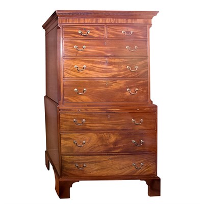 Lot 249 - George III Style Mahogany Chest on Chest...
