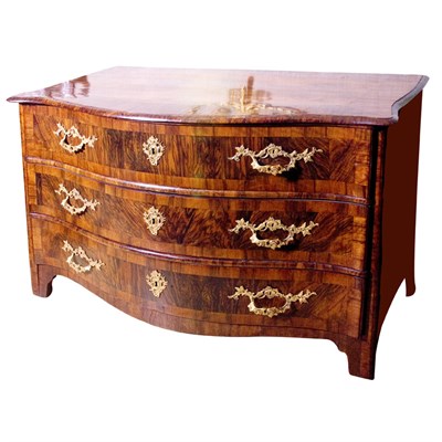 Lot 394 - Continental Rococo Style Mahogany Commode...