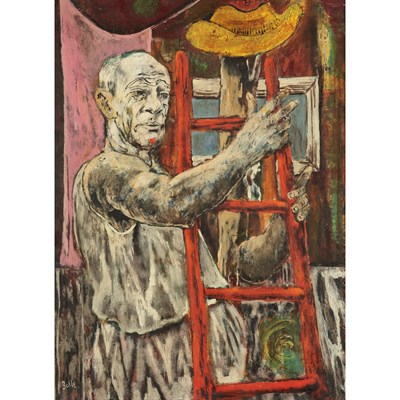 Lot 12 - Karl Zerbe American, 1903-1972 The Golden Hat,...