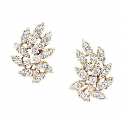 Lot 144 - Pair of Gold and Diamond Earclips